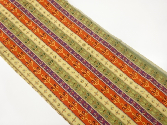 JAPANESE KIMONO / STRIPES / DIAMOND / ABSTRACT PLANT PATTERNS WOVEN NA